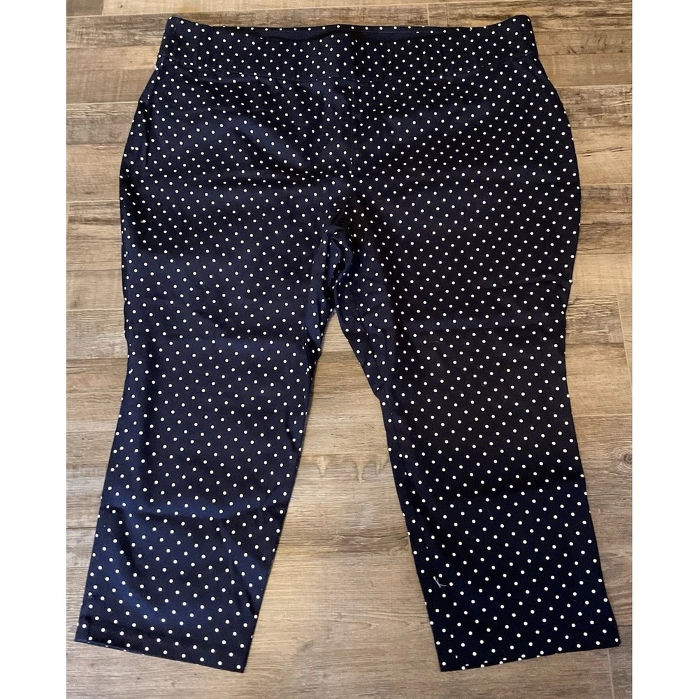 Old‎ Navy Blue and White Polka Dot Capri Pants Plus Size 28